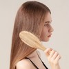 Duo Cepillo Bambu Elcologico Cabello Mango Ergonomico Excelente Calidad Peine