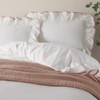 Wylder Nature Blousey Ruffled Cotton Pillowcase Pair - Pink