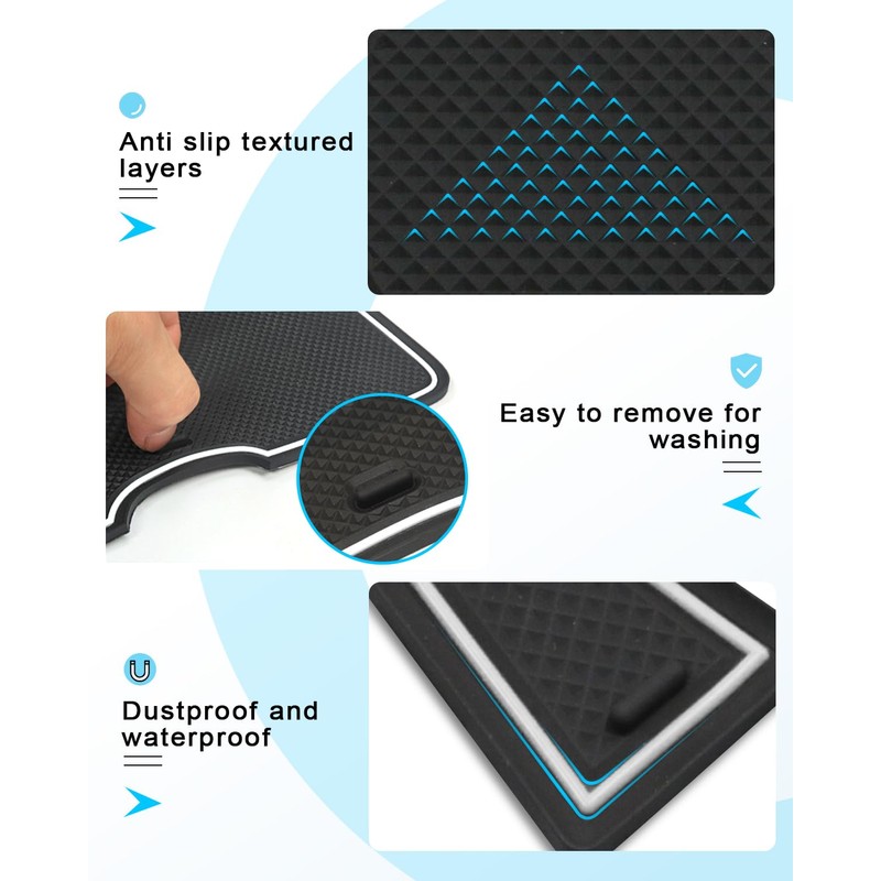 CDEFG Compatible with Smart Forfour 453 2014-2019 Rubber Mats Centre