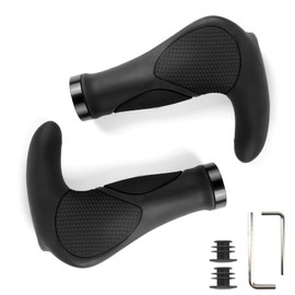 GZERMA Bicycle Grips Ergonomic MTB Grips with Two Sides Lock-On Design Horn Handlebar Grips 22 mm Bicycle Grips for E-Bike Trekking Bike Mountain Bike Touring Bike Road Bike