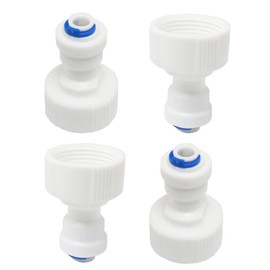 SJZBIN Certified 3/4" Female Thread to 1/4" OD Push to Connect Plastic Fittings Hose Quick Connect Adapter, White
