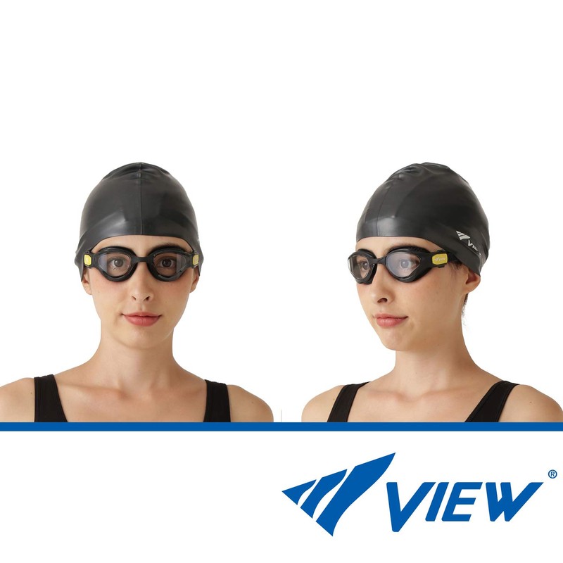 View V2000SA CBK Swimming Goggles, Made in Japan, Outdoor Triathlon,