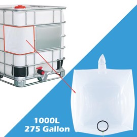 Esamploe IBC Tote Cover,IBC Water Storage Tank Liner Bag for 275 Gallon,20c Thickness Clear Protective Liner Bags,Protection Accessories for 1000L Rain Catcher Barrel(Only Lining Bag)