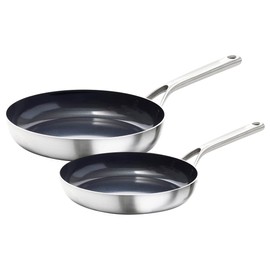 OXO Mira Tri-Ply Stainless Steel PFAS-Free Nonstick, 8" and 10" Frying Pan Skillet Set, Induction, Multi Clad, Dishwasher and Metal Utensil Safe