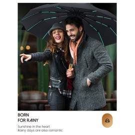 MidingChai Windproof Large Umbrella with 12 Ribs, Windproof XXL Large Umbrella for 2 People, Women and Men, Diameter 108 cm, Black