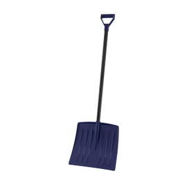 Superio Kid Snow Shovel with Metal Handle, Navy Blue Durable Shovel for Snow, Comfort D Grip Sturdy, 35“ Height, Durable Plastic Blade