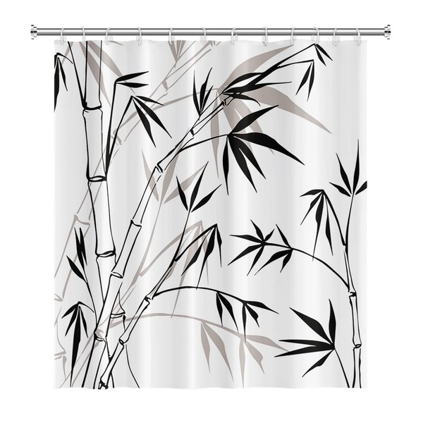 SDOTPMT 105 x 160 cm Bamboo Silhouette Shower Curtain Bamboo