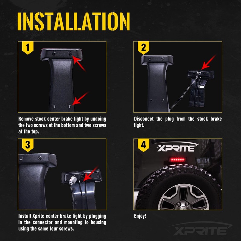Xprite LED Third Brake Lights w/ Smoke Lens High Mount