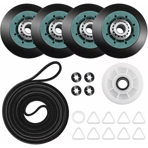 Aftermarket 110.66912691 Kenmore Heavy Duty Dryer Rollers Pulley Belt Kit