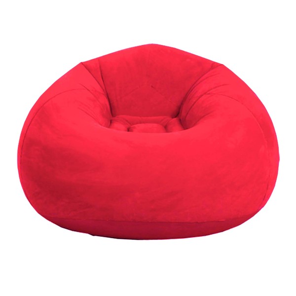 Beanless Bag - Silla inflable para sofá inflable al aire última intervensión, sofá perezoso, lavable, plegable, para organizar juguetes de felpa o espuma viscoelástica, color rojo