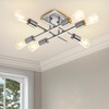 Eidonta 6-Light Semi Flush Mount Ceiling Light Fixture, Modern Brushed