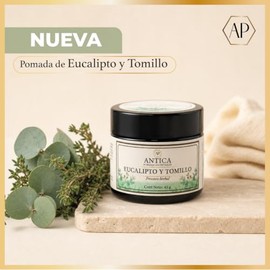 ANTICA Pomada de Eucalipto y Tomillo 45 g c/u, Frescura Herbal con Mentol y Aceite de Romero, Paquete con 6 Piezas