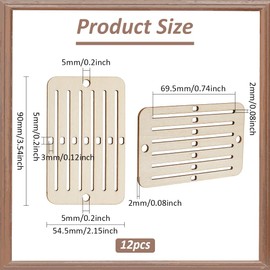 PH PandaHall 12PCS Wooden Weaving Heddle Loom Weaving Tools for Loom, Mini Heddle Loom Backstrap Weaving Loom Darning Loom Scarf Weaving Loom for Bracelet Bag Belt Strap Beginners Moccasin Color