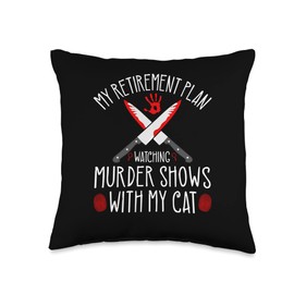 True Crime Retirement Plan Murder Show Junkie Murderino Throw Pillow