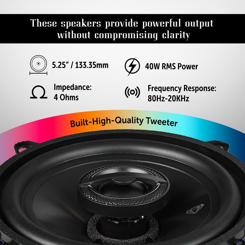 BLACK DIAMOND Dia-525.2 5.25" Coaxial Speaker 2 Way 80 Watts