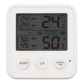 Room Thermometer 3.7in LCD Display High Accuracy Comfort Level Indicator Humidity Sensor for Home Kitchen Office White