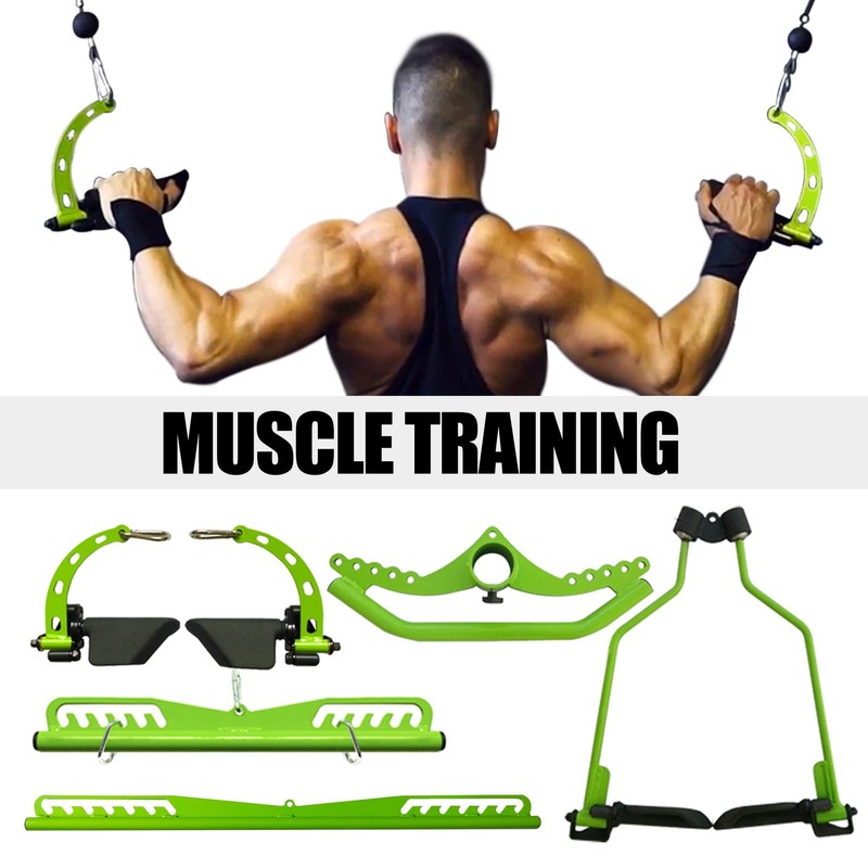 KORIKAHM Adjustable Lat Pull down Bar, Cable Machine Attachments for