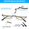 TOVEEN Half Lens Reading Glasses Blue Light Blocking, Half Moon