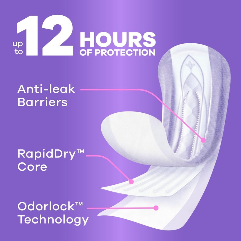 Always Discreet Adult Incontinence Pads for Women, Drier, 4 Drop