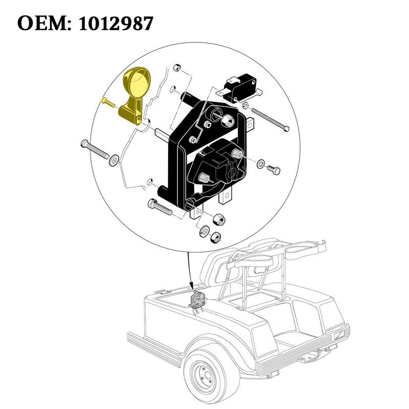 10L0L Mango de cambio de marcha atrás para carrito de