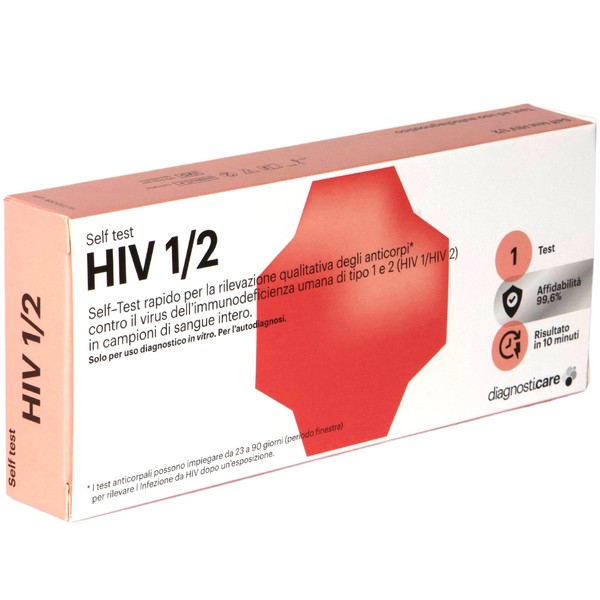Test Hiv in vitro CE 0483 - Test Rapido per Hiv Made In Svizzera - Pacco Anonimo - Hiv autotest risultato in 10 minuti - Test kit Hiv sigillato e Lancette sterili