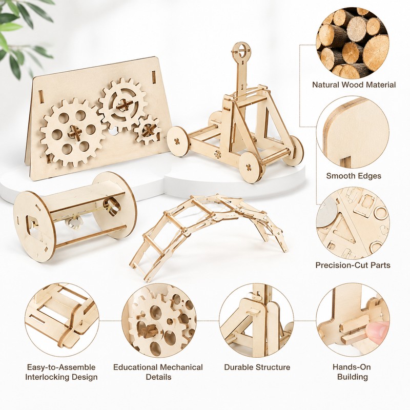 DIY Wooden STEM Science Model Kit – Hands-On Educational Assembly