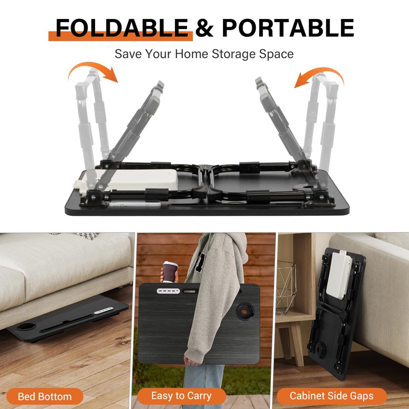 Lap Desk for Bed, Adjustable Laptop Desk with USB Charging