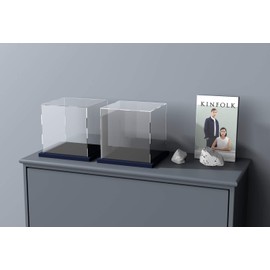 CRMPro Clear Acrylic Display Case with Black Velvet Base, Dust-Proof Acrylic Showcase, Cube Counter-Tops Box for Large Collectibles (11x11x11 inch)
