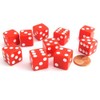 Set of 10 Six Sided D6 16mm Standard Dice Red