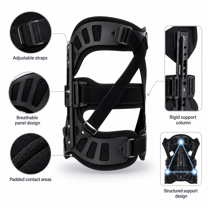 Adjustable Spinal Support Brace for Post-Surgical Recovery – Lightweight Breathable
