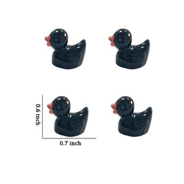 Pcxino 400pcs Mini Resin Duck Bulk Tiny Duck Figures for Micro Fairy Garden Landscape Aquarium Decor,Black