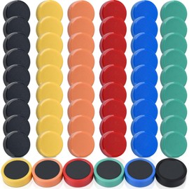 FPMYB Pack of 60 Strong Magnets for Magnetic Board, Fridge, Magnets Small Colourful, Fridge Magnets for Whiteboard, Notice Board, Classroom, Office, Photo (6 Colours)