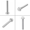 sourcing map M8x60mm Hex Serrated Flange Bolts Screws Metric Thread