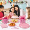 150Pcs Pink Paper Plates and Napkins,Light Pink Party Supplies Include