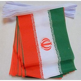 AZ FLAG - Iran Bunting Flag - 20 Ft Garland with 20 Small Iranian Flags 8'' x 6'' - 100% Polyester String Pennant - 6 meters