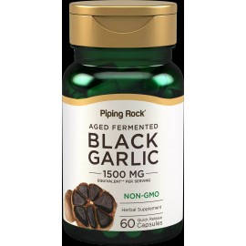 Piping Rock Black Garlic Supplement 1500mg | 60 Capsules | Non-GMO | By Piping Rock
