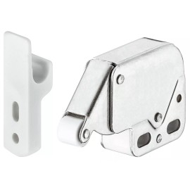 Mini Latch Push to Open Cabinet Door Latch Silver Finish Finish