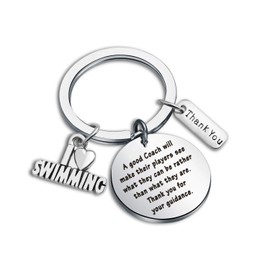 WUSUANED Swim Coach Gift A Good Coach Will Make Players See What They Can Be Swim Coach Keychain Thank You Gift For Swimming Coach (i love swim keychain)