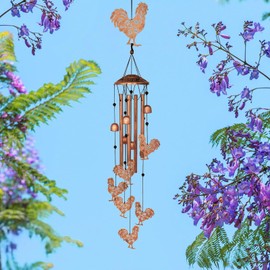 GDNSFIT Chicken Wind Chimes for Outside,Metal Windchimes,Chicken Gifts for Women/Men,Wind Chime Garden Decor Outdoor,Memorial/Housewarming/Birthday/Festival Gifts,Front Yard Decor