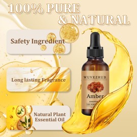 Wuvezrub Amber Essential Oil 60ML - 100% Pure and Natural Oils for Aromatherapy Diffuser - 2 Fl Oz/Amber