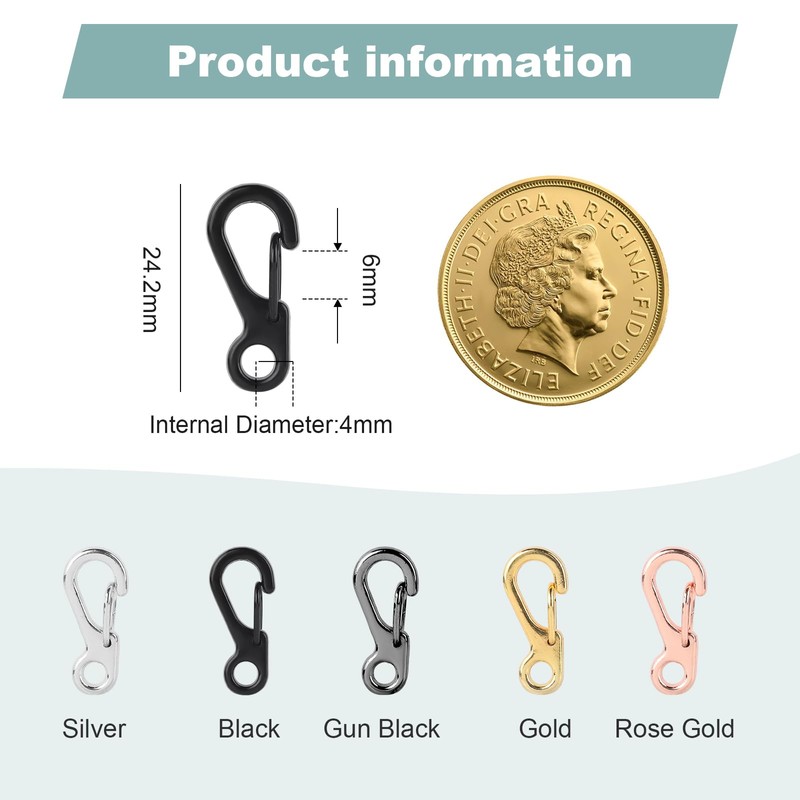 Mini Carabiner Clip Spring Snap Hook Buckle Clasps for Paracord