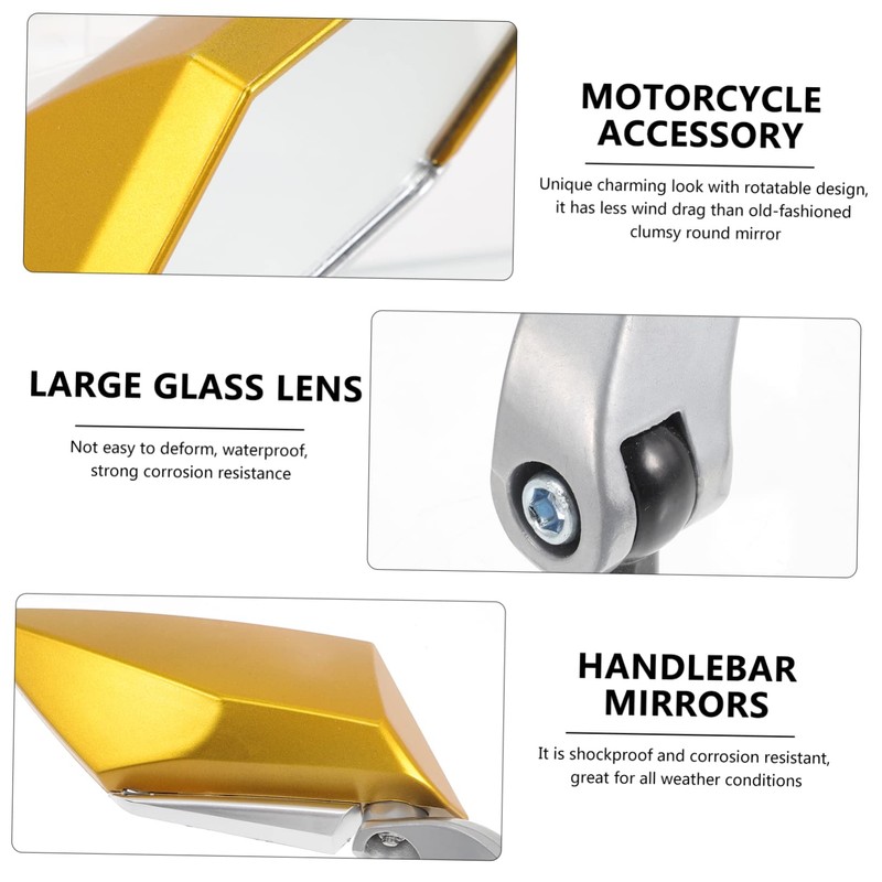 iplusmile 1pair Motorcycle Rearview Mirrors Handlebar for Safe Riding Compatible