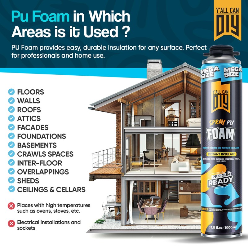 Y'allCanDiy PU Foam Spray - Single 1000ml Can - Expanding