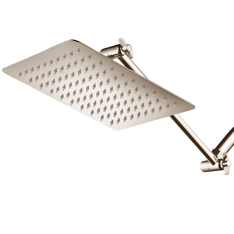 HotelSpa Giant 10" Stainless Steel Rainfall Square Showerhead with 11