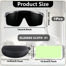 Srup Laser Safety Glasses, UV Safety Glasses, Laser Safety Glasses for UV Safety Glasses, Work Glasses with Glasses Case, Protective Glasses for Beauty, Infrared Safety Glasses (Black, Glasses Box)