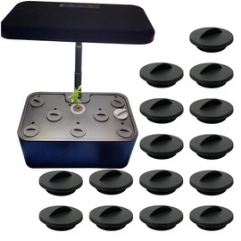 Plant Spacer Caps Compatible with Aerogarden Harvest, Bounty, Farm, Extra, Ultra All Models, Pod Covers Hole Covers for Indoor Growing System, Hydroponic Plant Spacers Cover Lids (Black, 15 Pack)