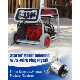 ANODZU Starter Motor Solenoid W/2-Wire Plug Fit for Generac GP6500E GP7500E GP8000E, Fit for A-ipower SUA9000E SUA10000EC SUA12000E, Fit for Predator 7000/8750W 420cc