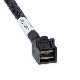 10Gtek® Mini SAS SFF-8643 to SFF-8087 Cable, Straight to Right Angle, Internal Mini SAS HD to Mini SAS Cable, 0.5 m (1.65 ft)