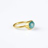 Turquoise ring, stackable ring, Vermeil Gold or silver, bezel set