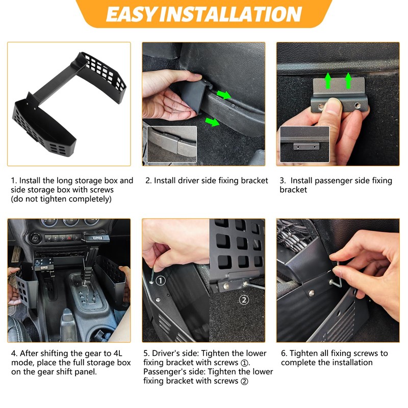 MAIKER Upgrade JK Metal Gear Shift Storage Box Center Console